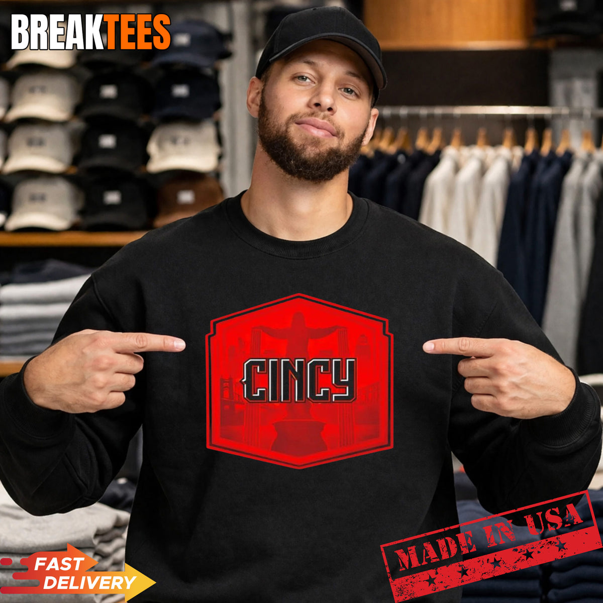 Cincinnati Reds MLB city connect Cityscape Badge t-shirt