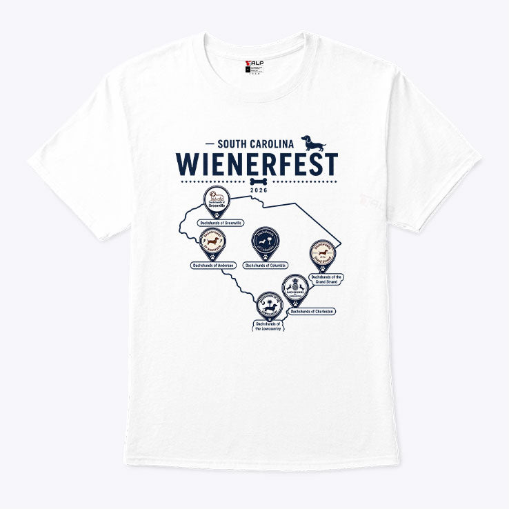 South Carolina Wienerfest 2026 Dachshund Festival Wiener Dog Lover South Carolina Dog Event Gift T Shirt