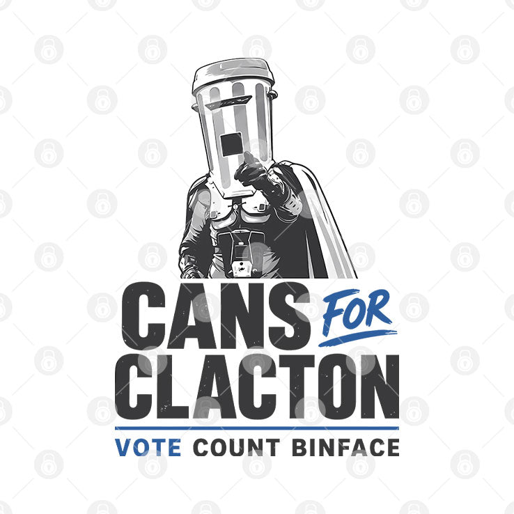 Cans For Clacton Vote Count Binface Funny Bin-Head Political Campaign Graphic UK Election Parody T Shirt