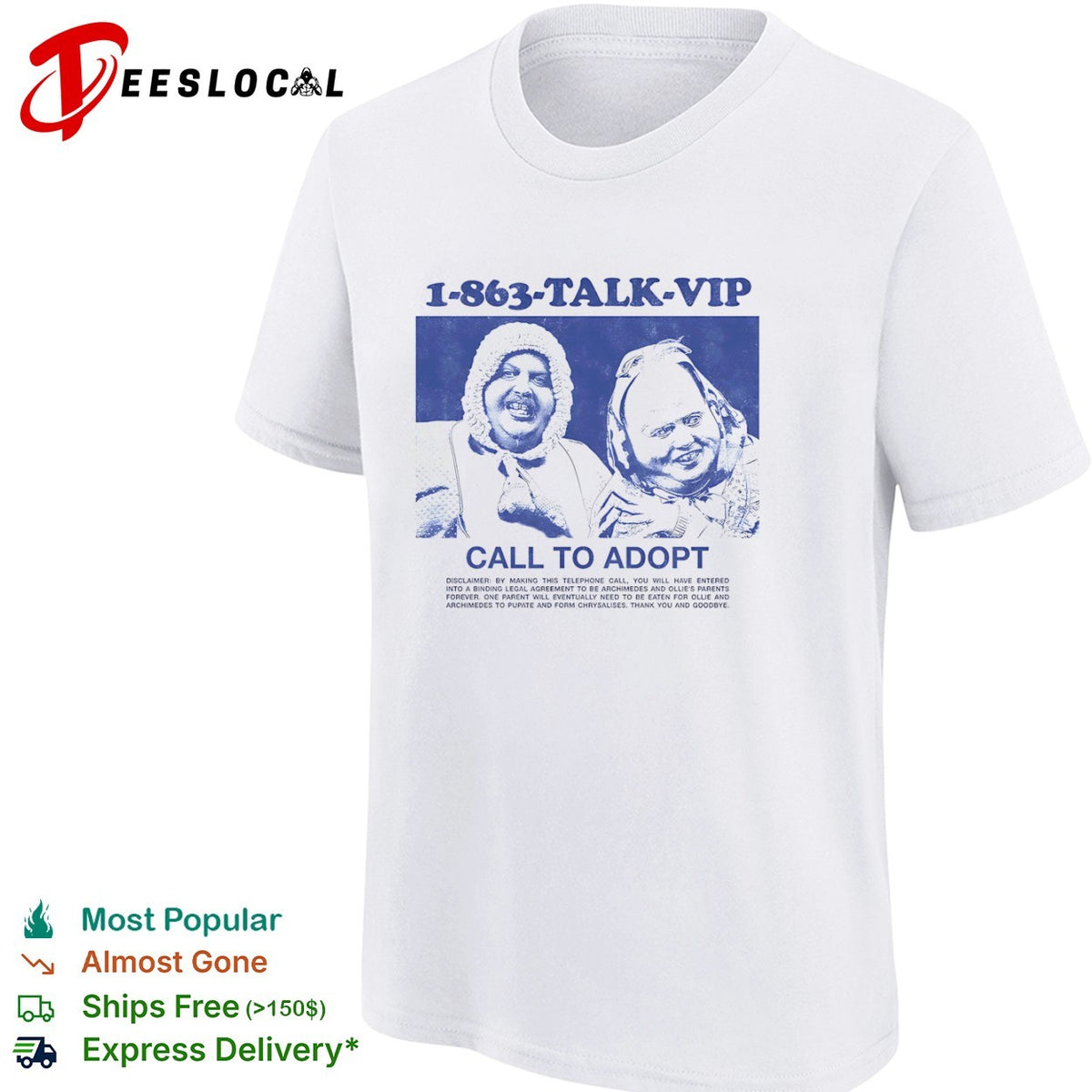 1 863 talk vip call to adopt shirt