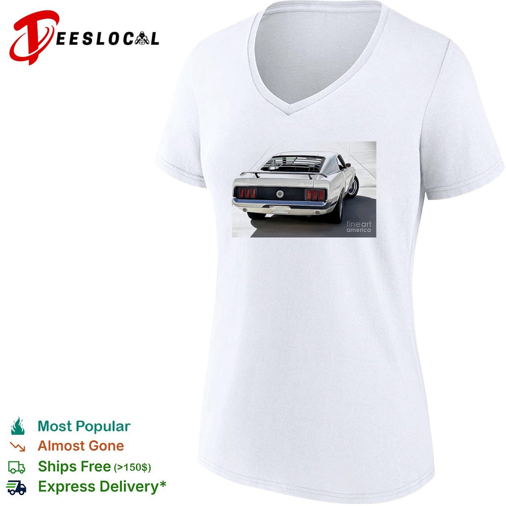 1969 Ford Mustang Fastback Classic Muscle Car Rear View shirt