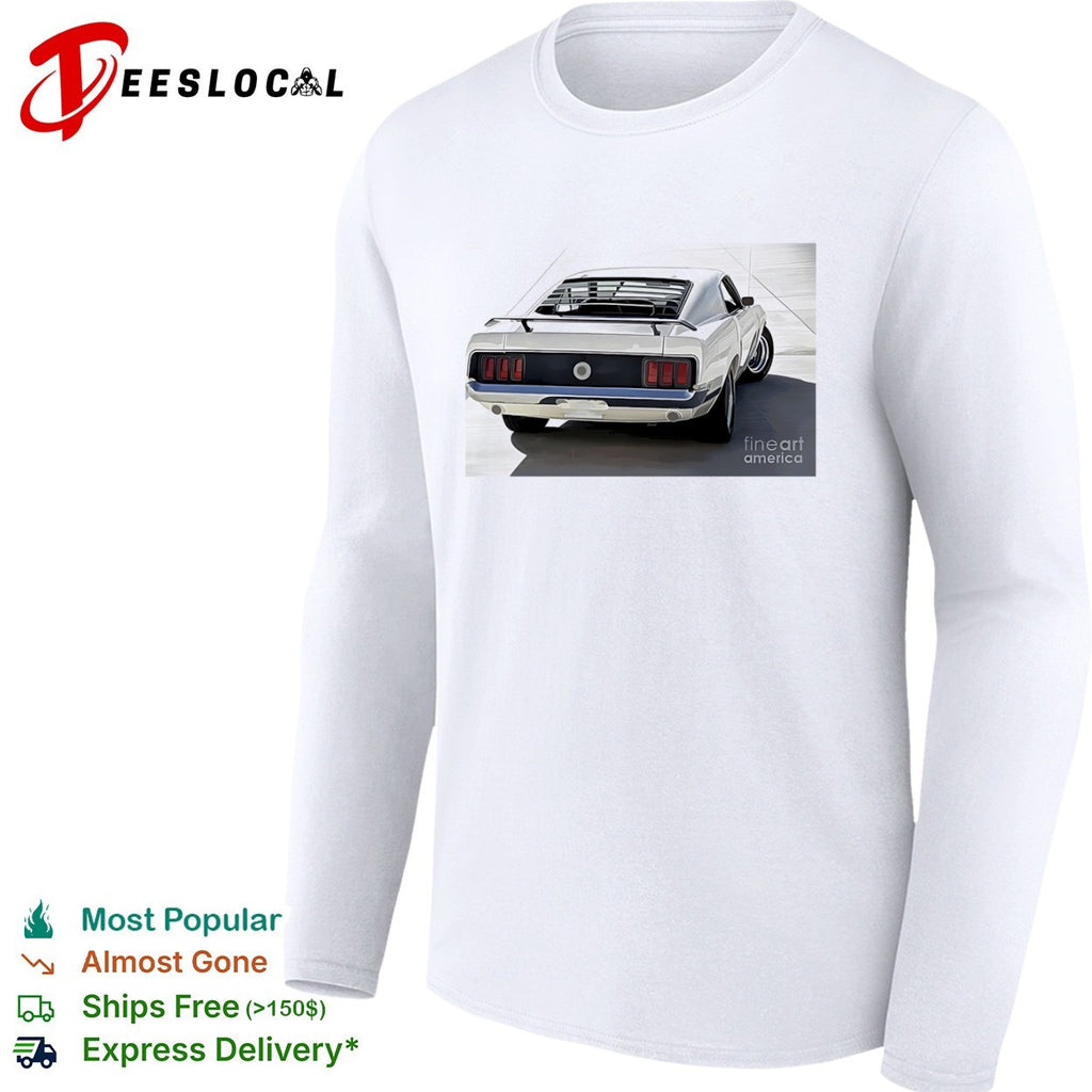 1969 Ford Mustang Fastback Classic Muscle Car Rear View shirt
