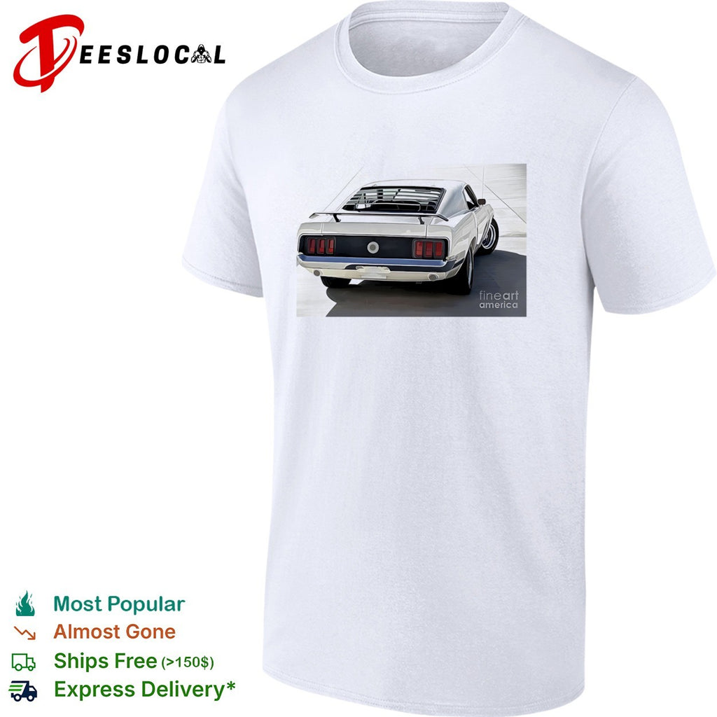 1969 Ford Mustang Fastback Classic Muscle Car Rear View shirt