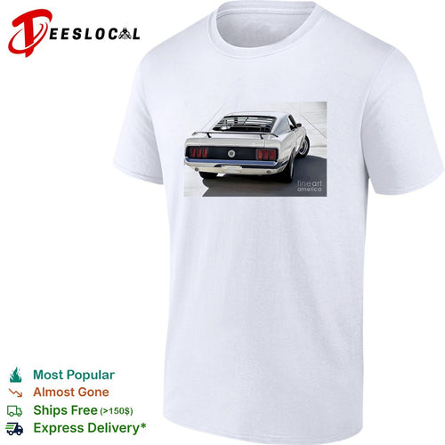 1969 Ford Mustang Fastback Classic Muscle Car Rear View shirt