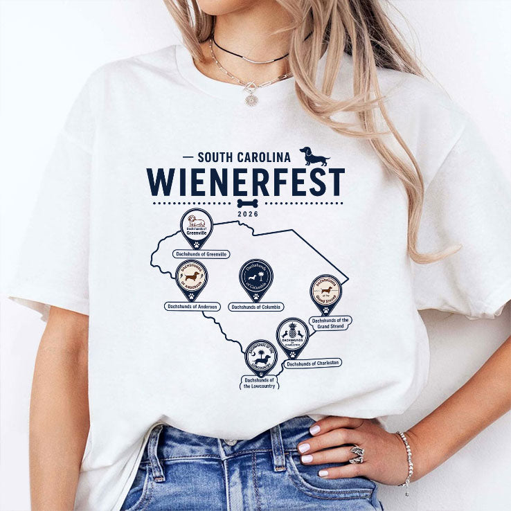 South Carolina Wienerfest 2026 Dachshund Festival Wiener Dog Lover South Carolina Dog Event Gift T Shirt