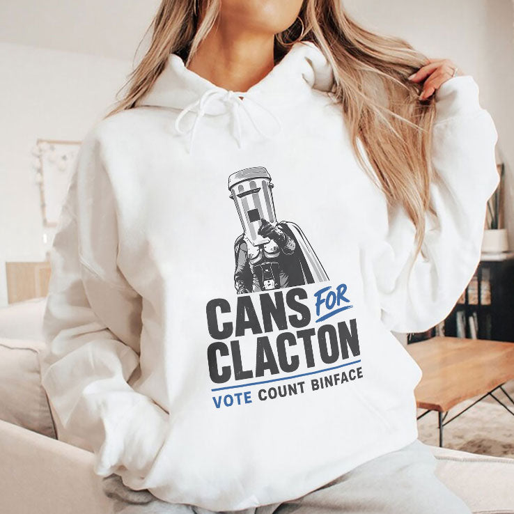 Cans For Clacton Vote Count Binface Funny Bin-Head Political Campaign Graphic UK Election Parody T Shirt