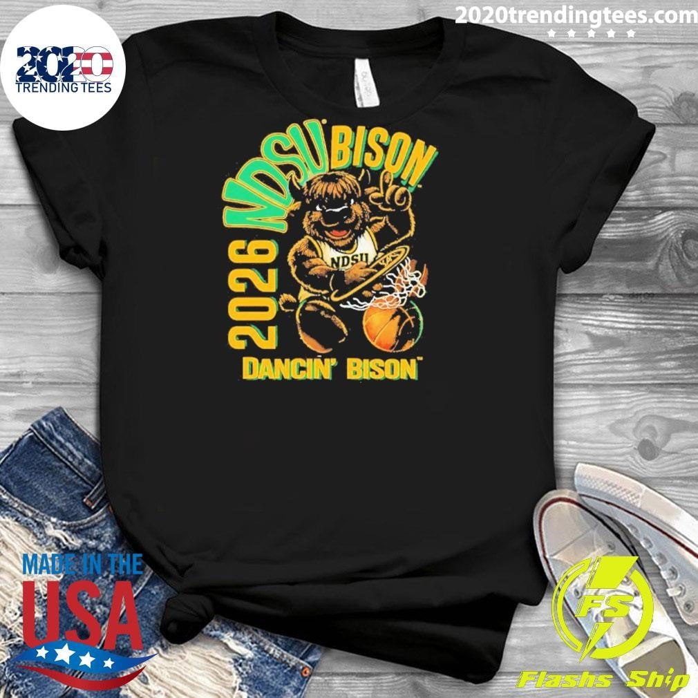 2026 Conference Champs Ndsu Bison Dancin’ Bison Mascot Shirt
