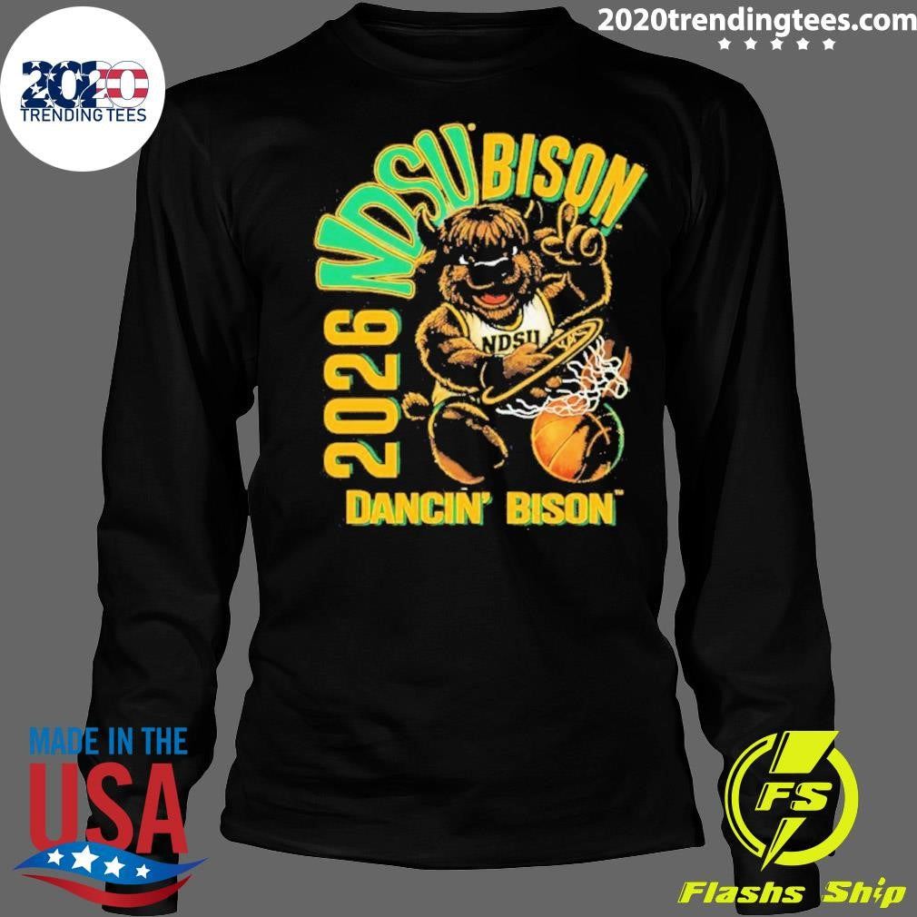 2026 Conference Champs Ndsu Bison Dancin’ Bison Mascot Shirt