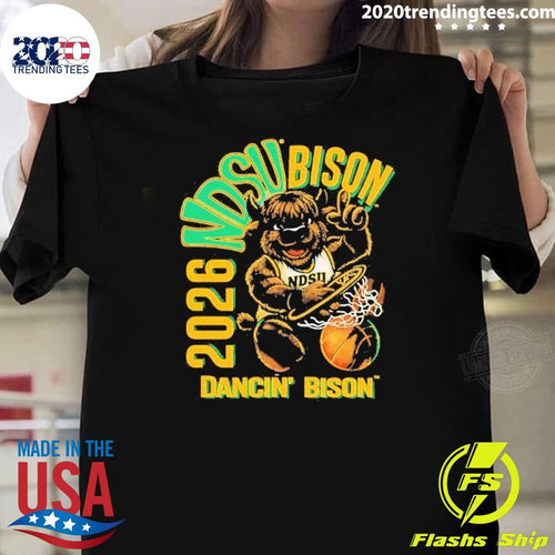 2026 Conference Champs Ndsu Bison Dancin’ Bison Mascot Shirt