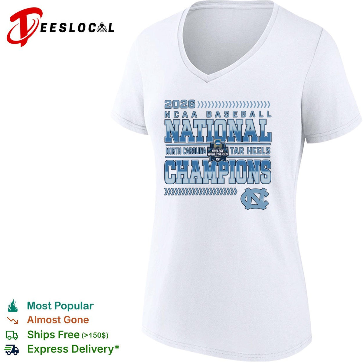 2026 NCAA Baseball National Champions North Carolina Tar Heels shirt