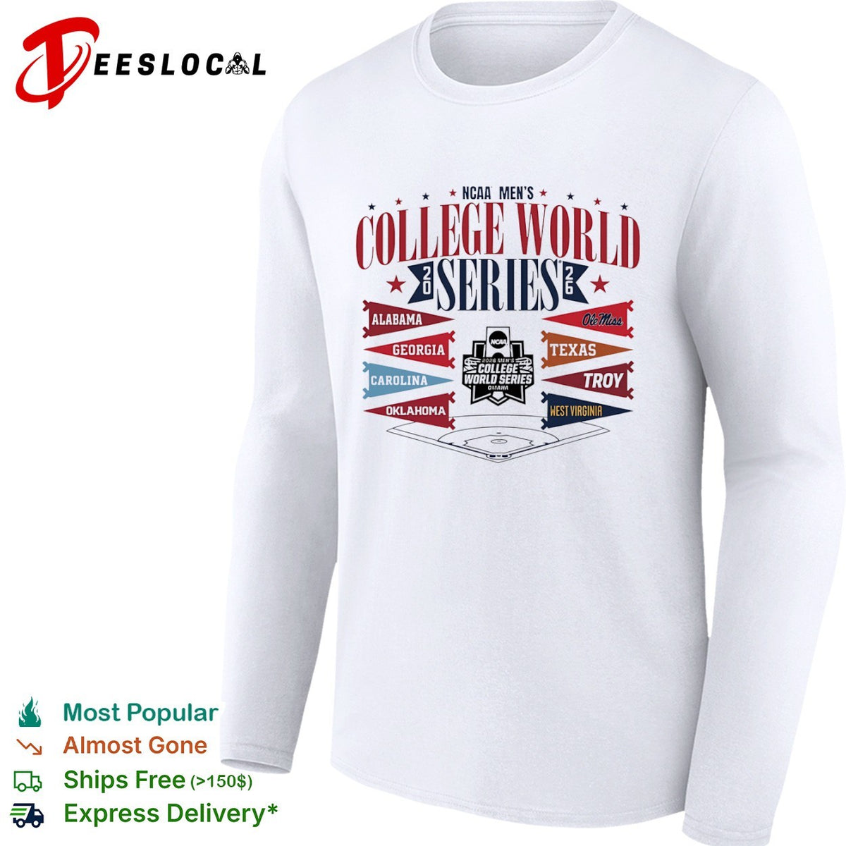 2026 NCAA College World Series Alabama Georgia Carolina Oklahoma Ole Miss shirt