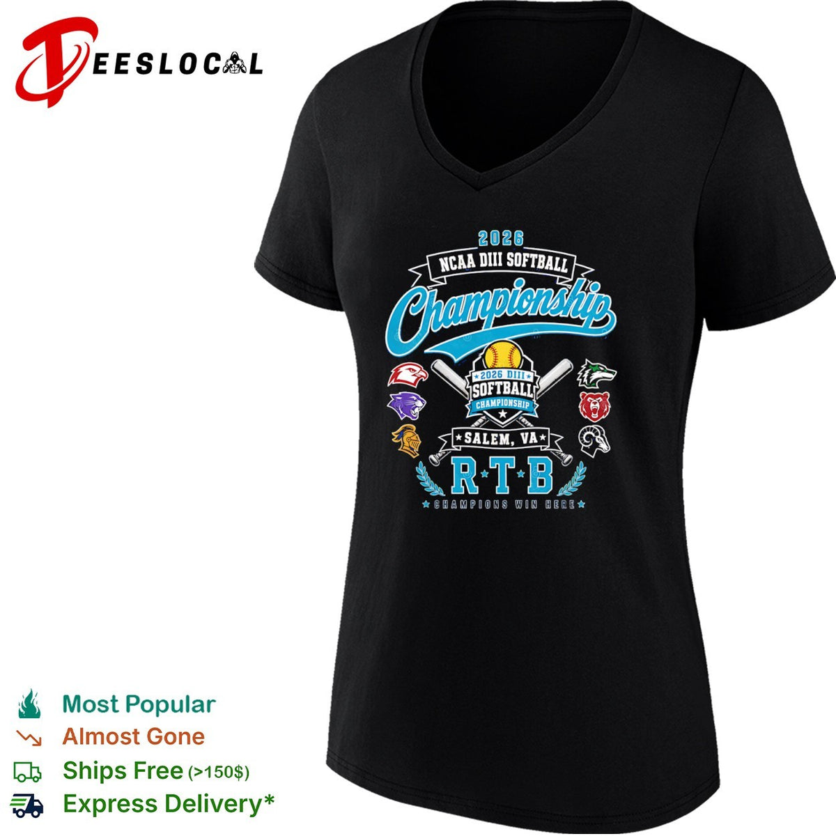 2026 NCAA DIII Softball Championship Salem VA RTB Champions Win Here softball shirt