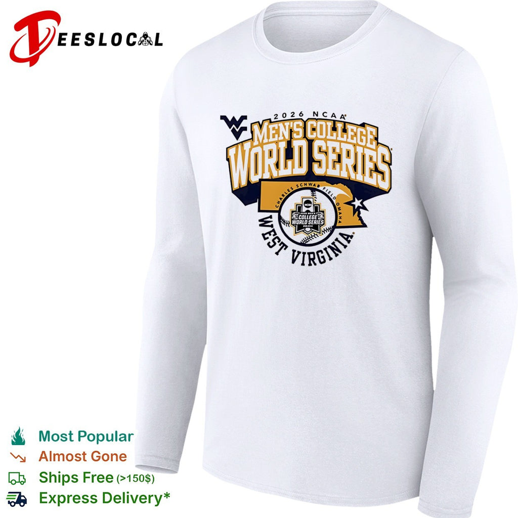 2026 NCAA Men’s College World Series West Virginia Mountaineers Omaha baseball shirt