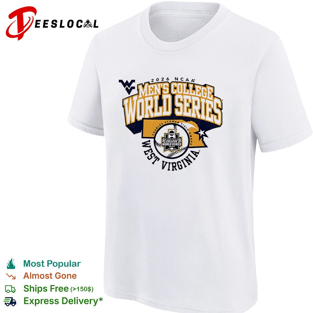 2026 NCAA Men’s College World Series West Virginia Mountaineers Omaha baseball shirt