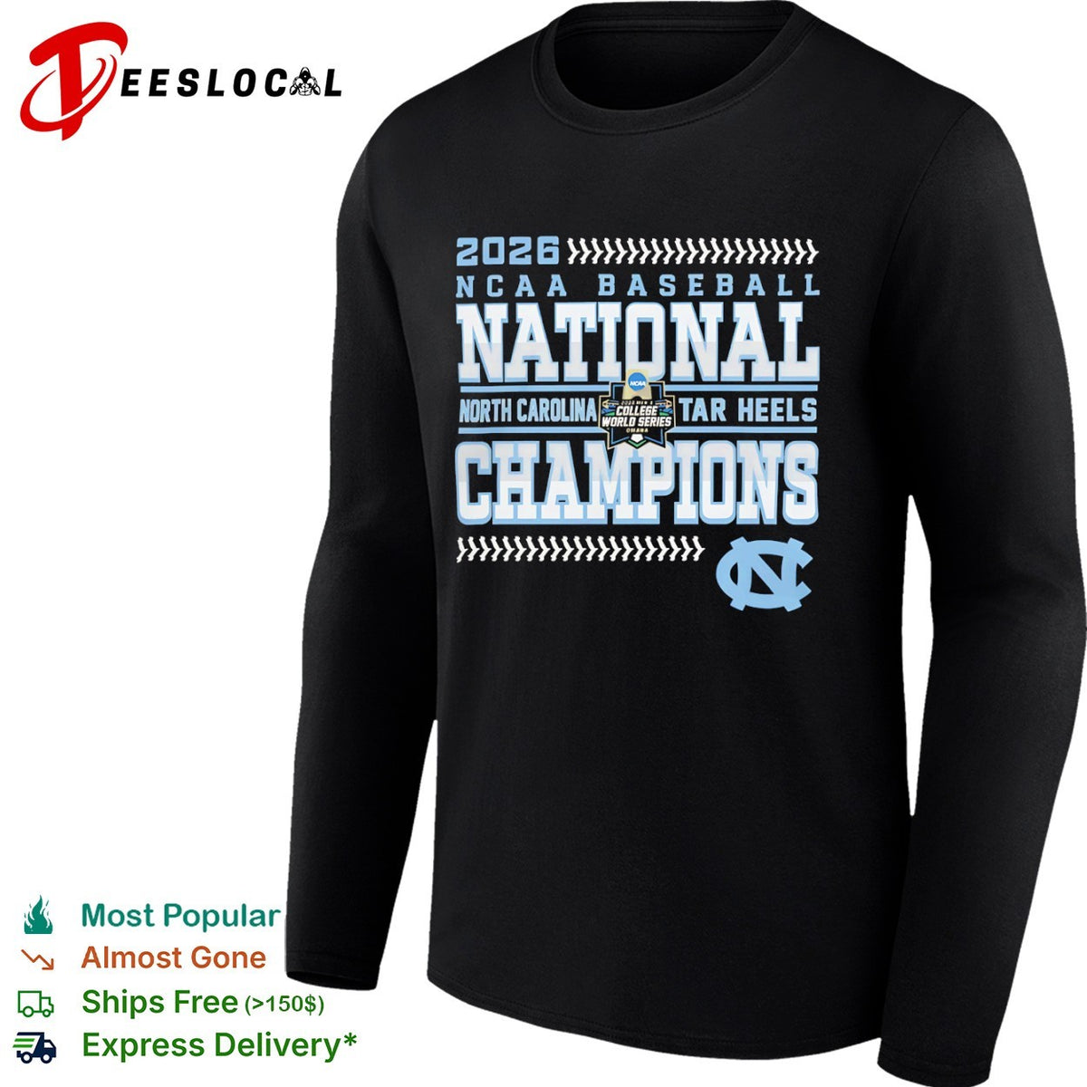 2026 North Carolina Tar Heels NCAA Baseball National Champions shirt