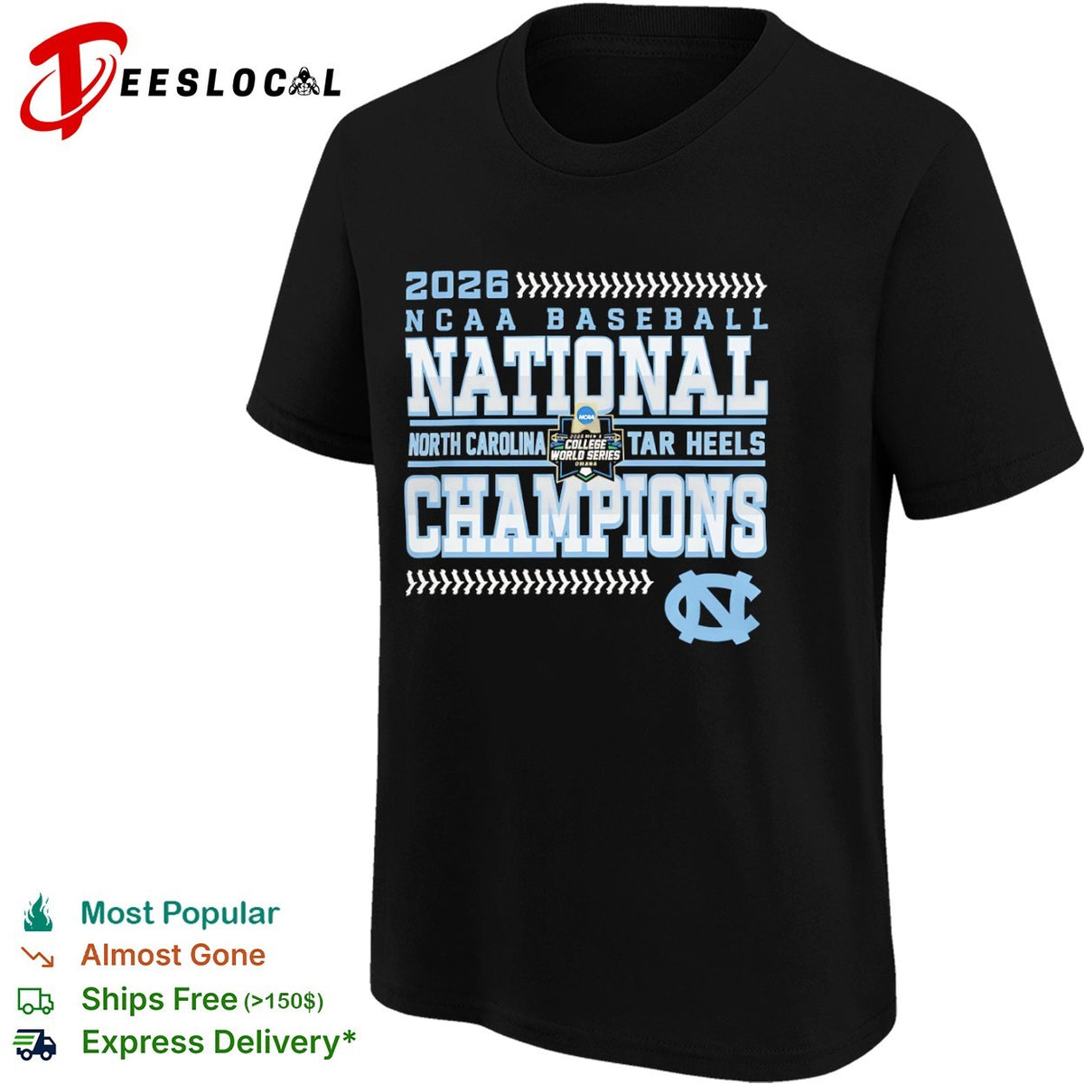 2026 North Carolina Tar Heels NCAA Baseball National Champions shirt