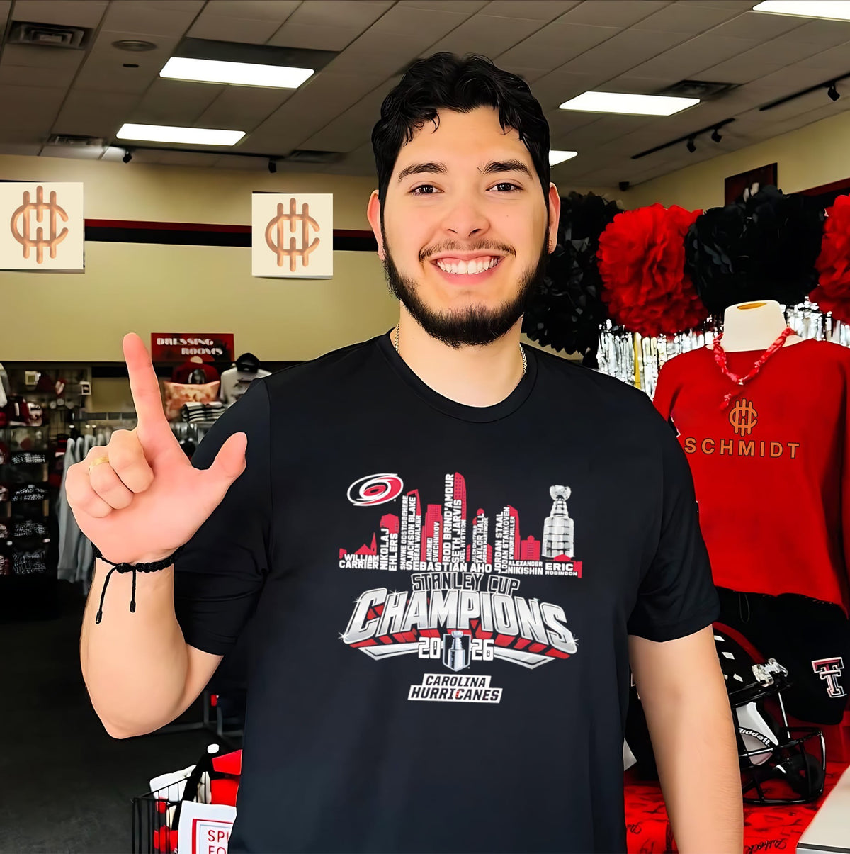 2026 Stanley Champions Carolina Hurricanes logo city skyline shirt