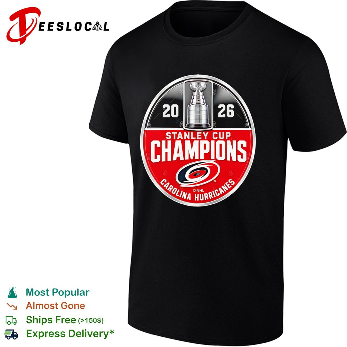 2026 Stanley Cup Champions Carolina Hurricanes logo shirt