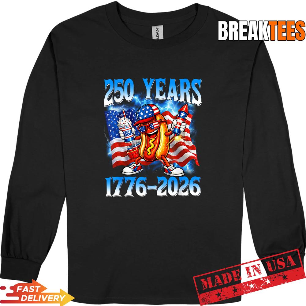 250 Years 250th Anniversary USA Patriotic 4th July Hotdog Shirt
