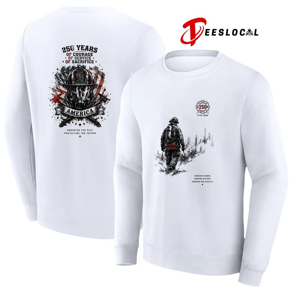 250 fire dept through flames through history forever for America graphic shirt