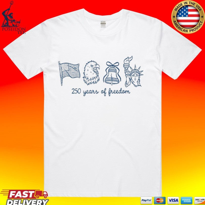 250 Years Of Freedom American Flag Eagle Liberty T-shirt