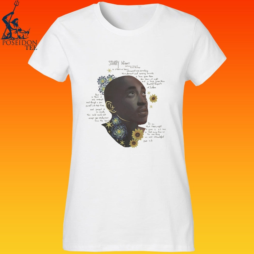 2pac Starry Night Beige T-shirt