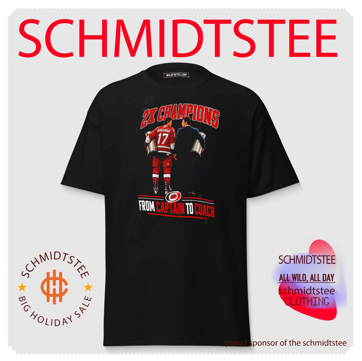 2x Champions Rod Brind’Amour Captain To Coach Carolina Hurricanes shirt