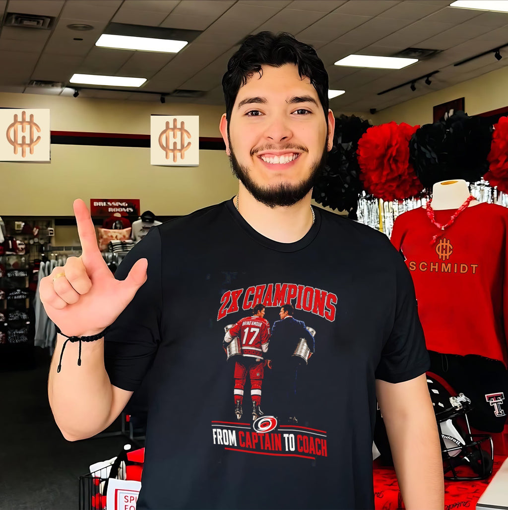 2x Champions Rod Brind’Amour Captain To Coach Carolina Hurricanes shirt