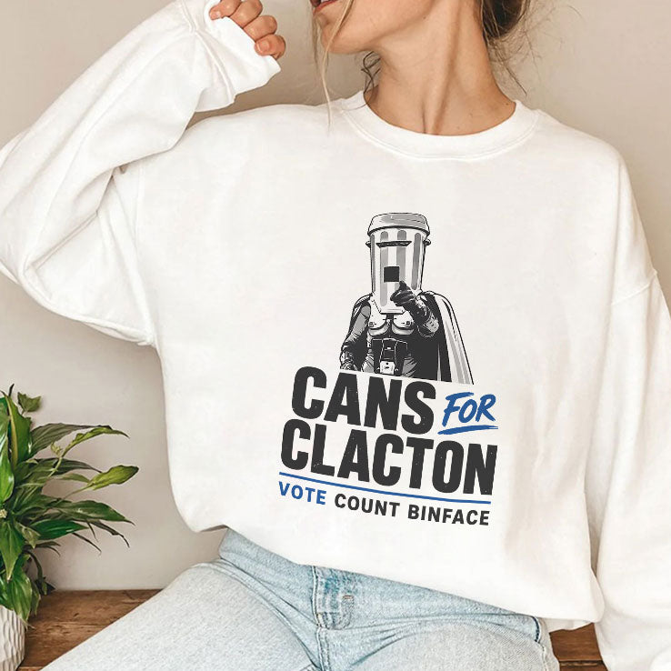 Cans For Clacton Vote Count Binface Funny Bin-Head Political Campaign Graphic UK Election Parody T Shirt