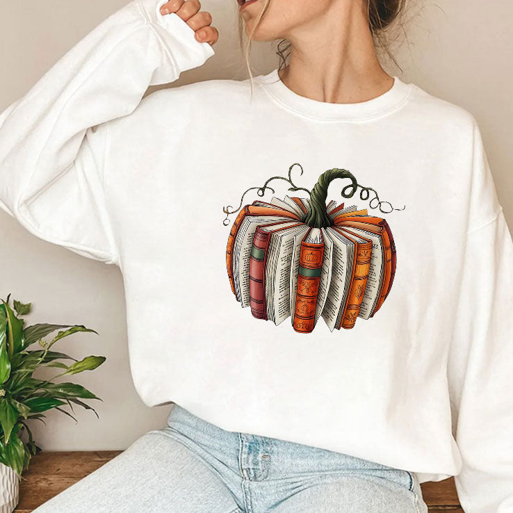 Fall Book Pumpkin Halloween T Shirt