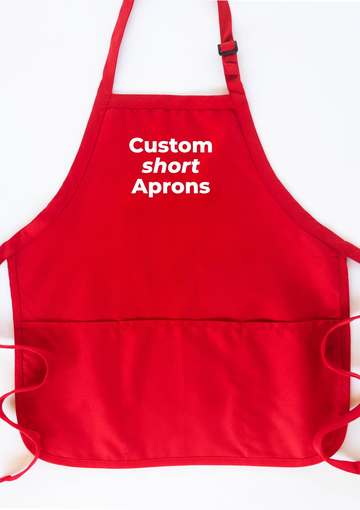Custom Short Aprons with Pockets: Kitchen Aprons Men Women