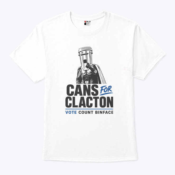 Cans For Clacton Vote Count Binface Funny Bin-Head Political Campaign Graphic UK Election Parody T Shirt