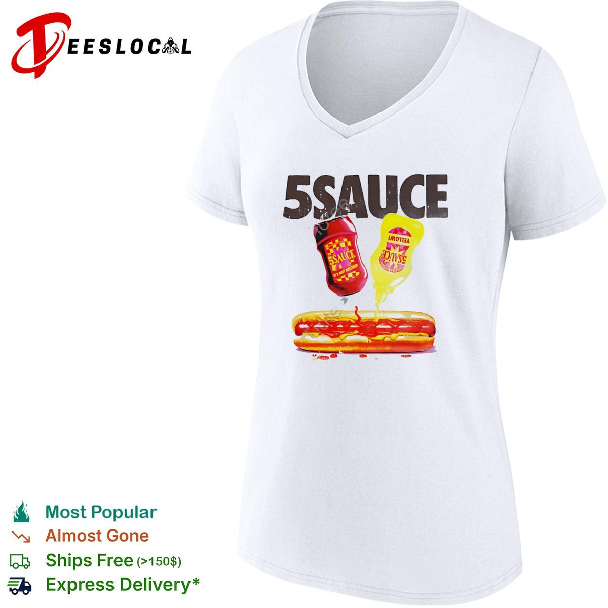 5 Sauce Hot Dog it is not ketchup and yellow mustard food shirt