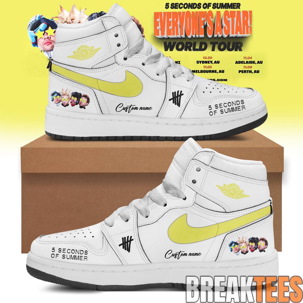 5 Seconds of Summer Everyone’s A Star! World Tour 2026 Custom AJ1 Shoes
