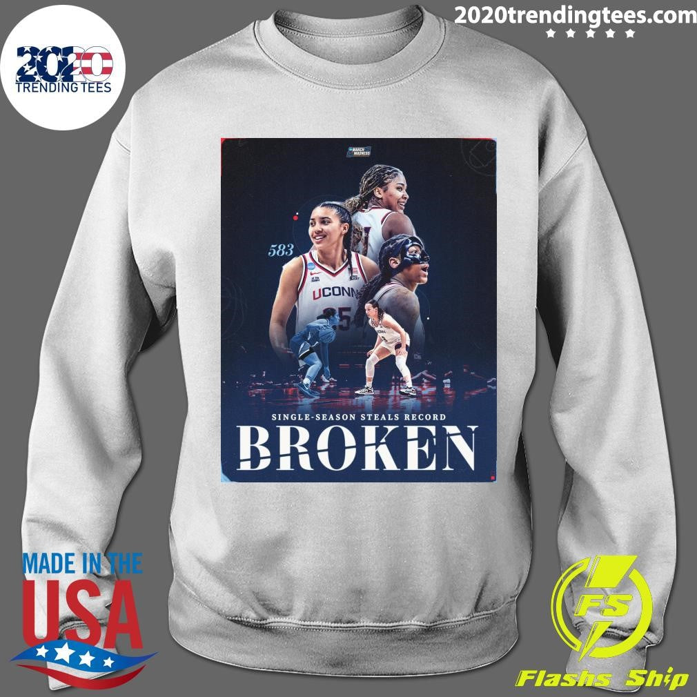 583 UConn Huskies Single-Season Steals Record Broken Shirt