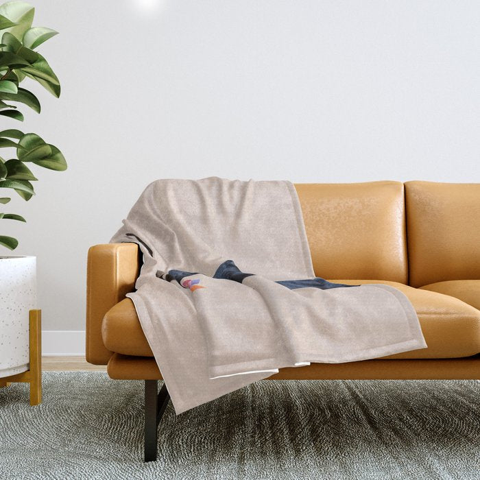 Funny Cowboy  Throw Blanket Gallery Image 1