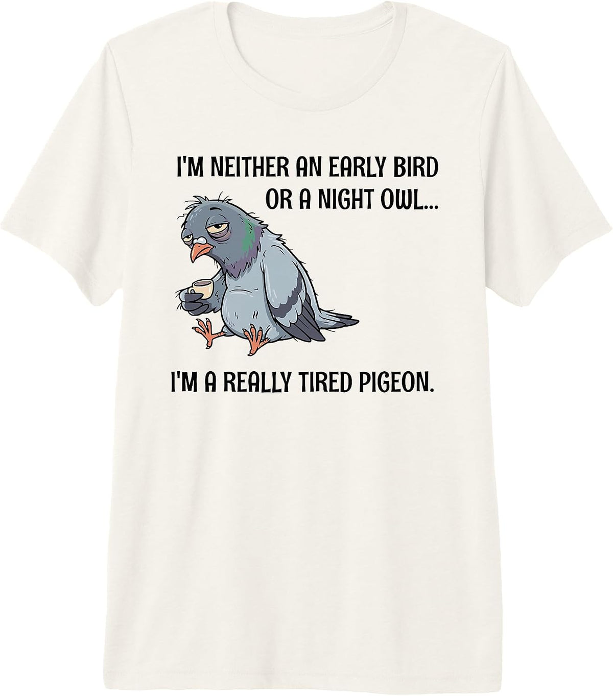 Funny Tired Pigeon Sleep Pun Introvert Humor Gifts