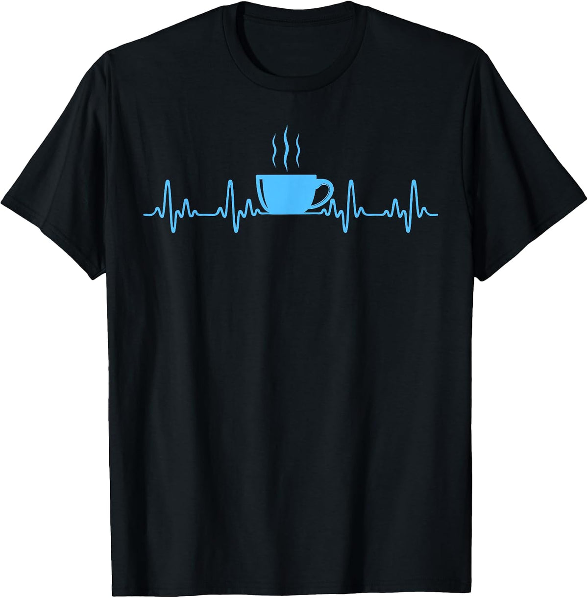 Coffee Lover Funny Heartbeat Tee For Men, Women.