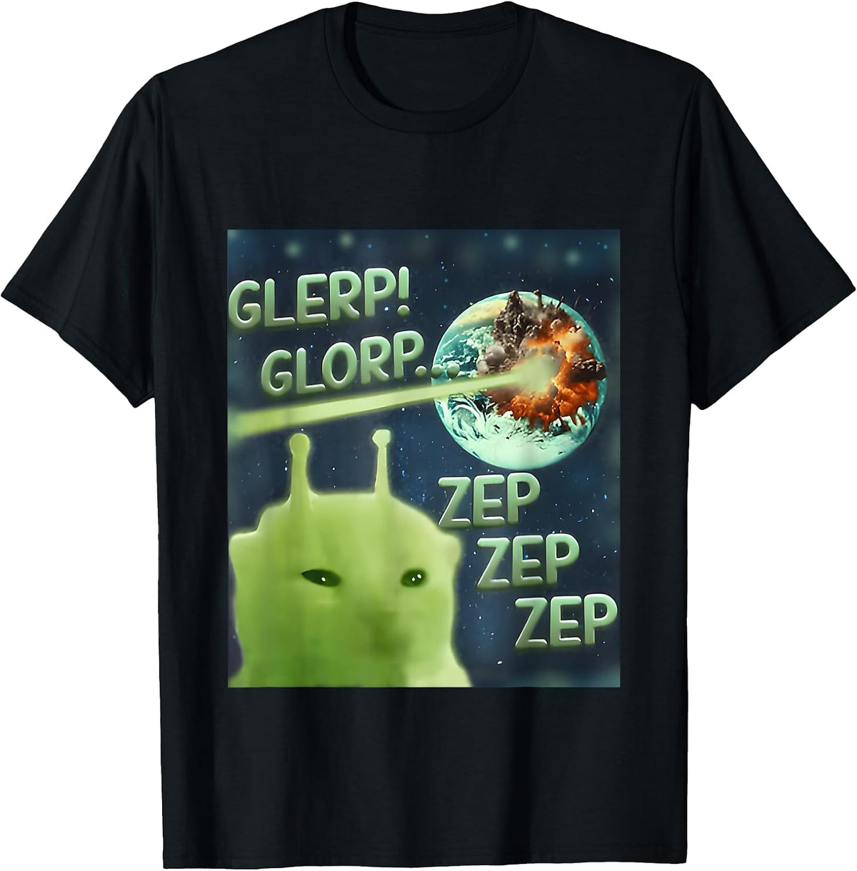 Funny Glerp Glorp Funny Alien Cat Meme, Vintage