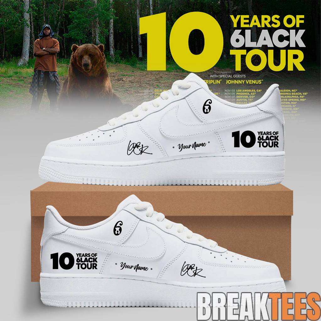 6LACK ’10 Years of 6LACK’ World Tour Custom Air Force 1 Shoes