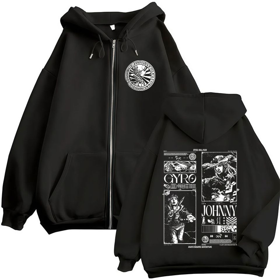 Anime Jojo Bizarre Adventure STEEL BALL RUN Zipper Hoodies