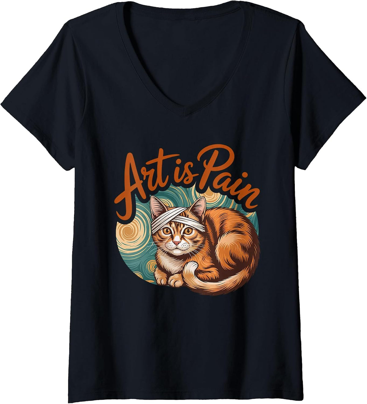 Sarcastic Feline Teal Swirls Studio Merch
