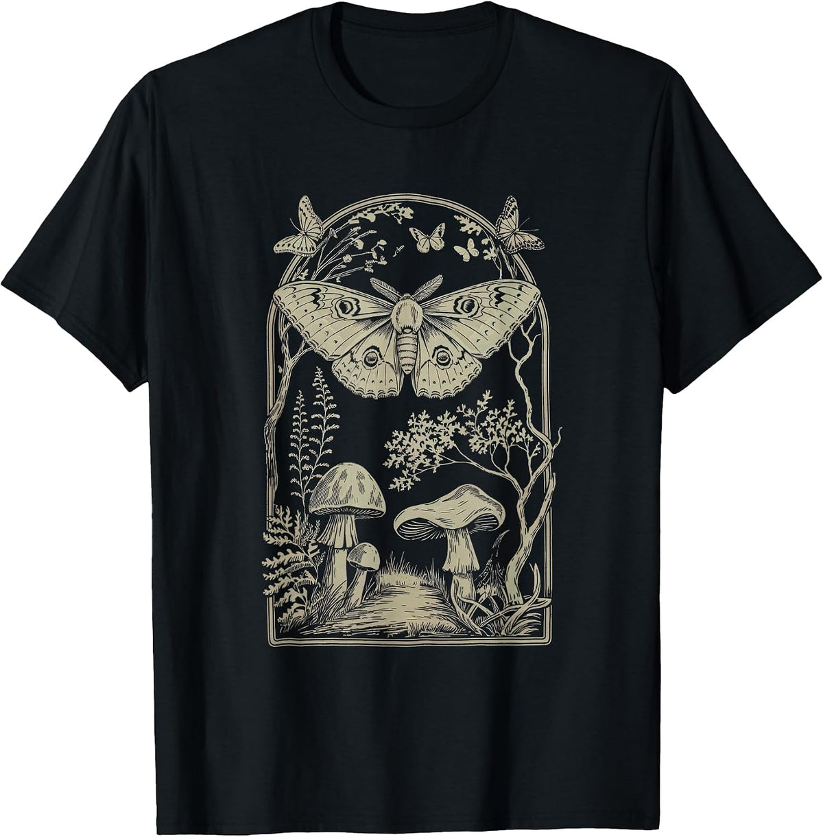 Butterfly Tshirt Fairycore cottagecore Mushrooms