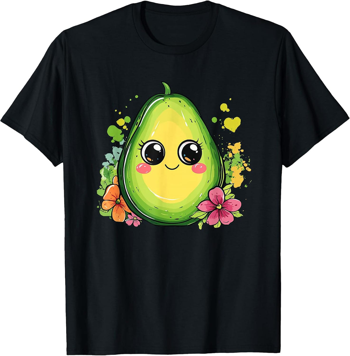 Adorable Avocado Cartoon Flower Art