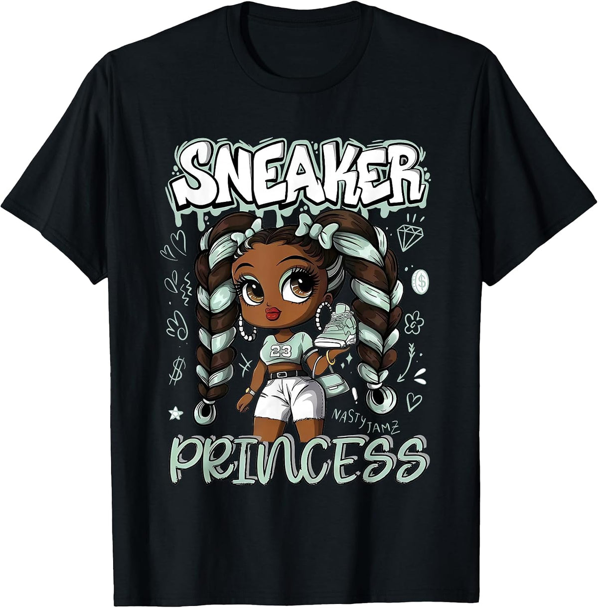Sneaker Princess Girl Afro Matching Retro Vintage