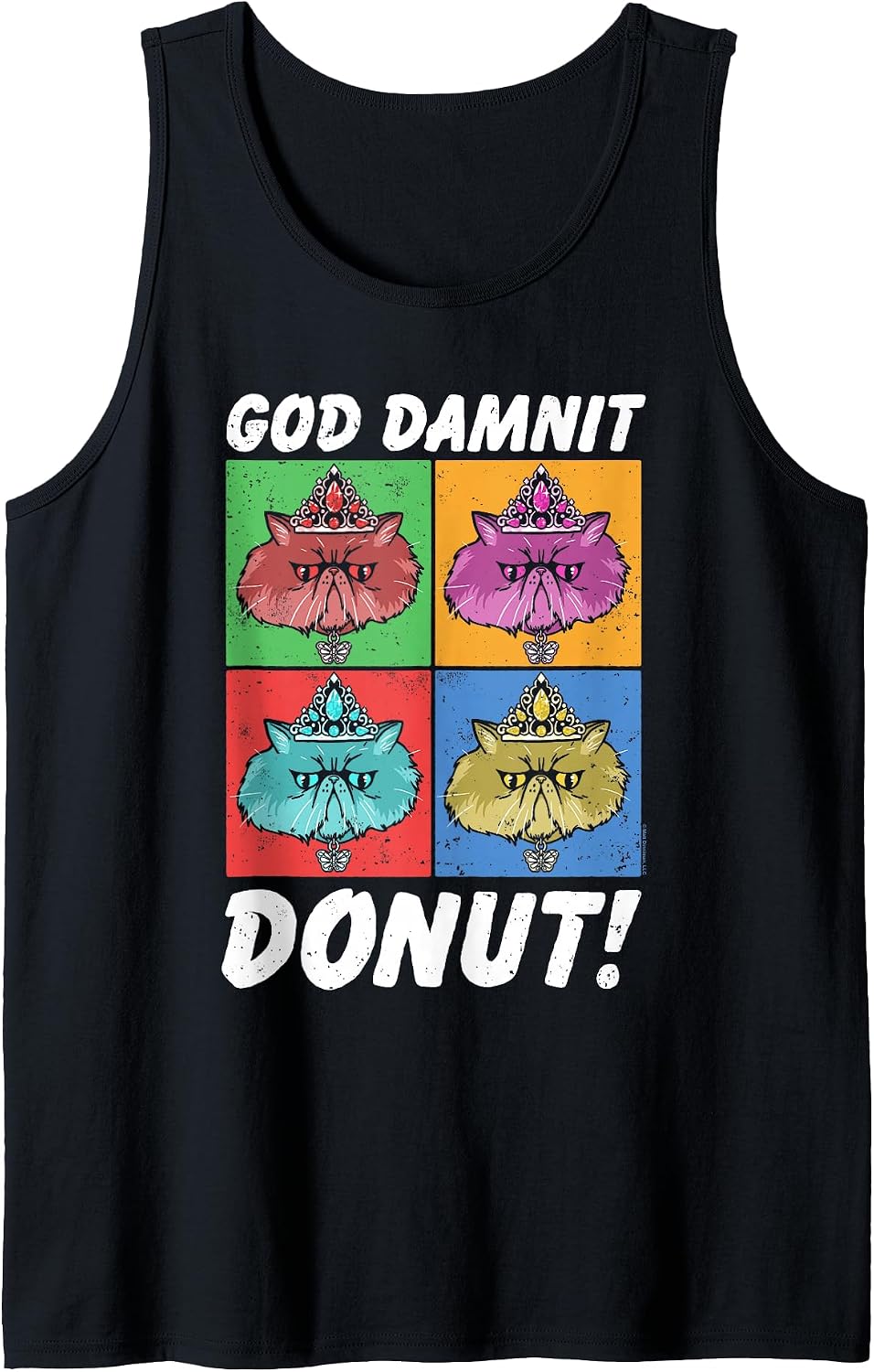 God Damnit Donut Cat Pop Art Book Tank Top