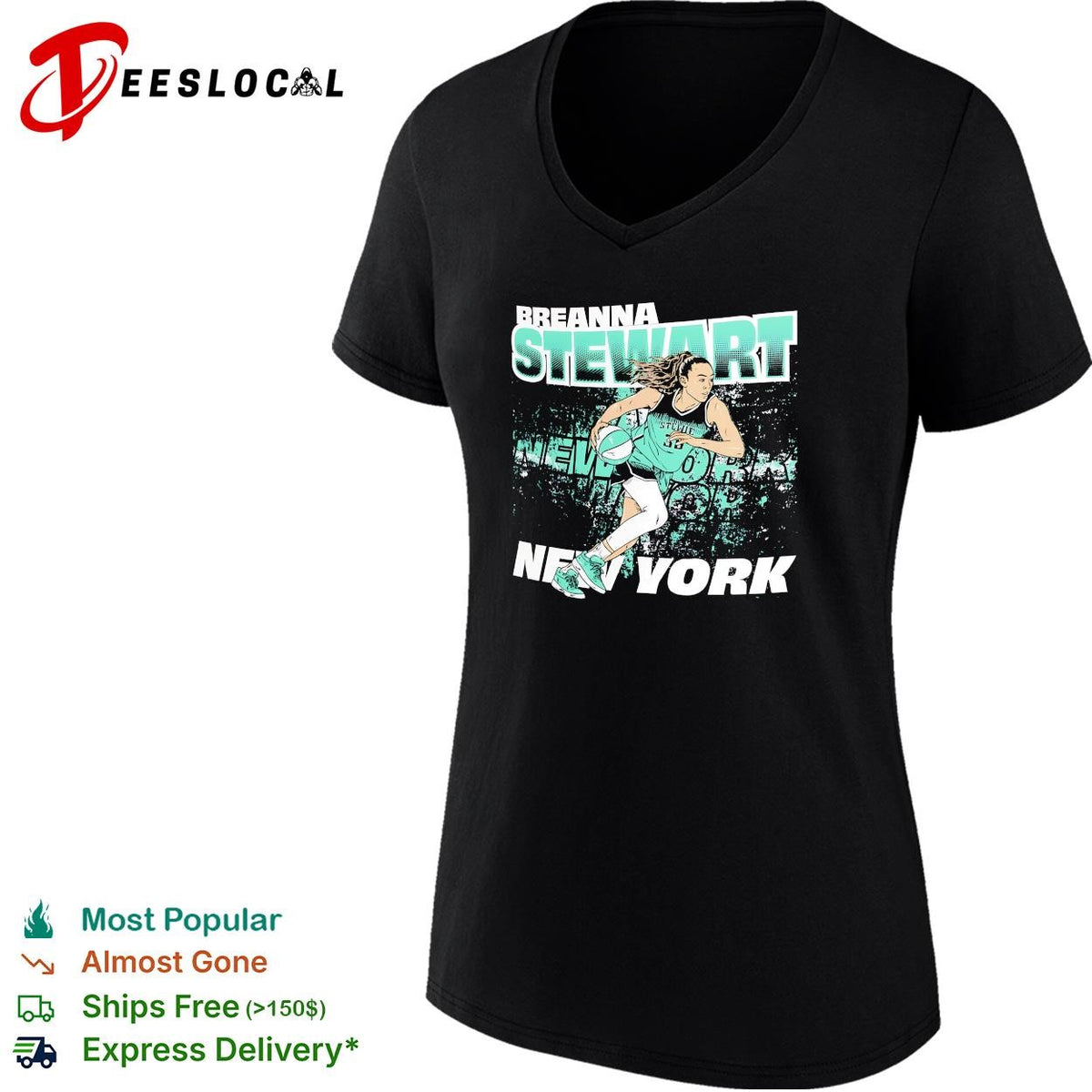 Breanna Stewart number 30 New York Liberty basketball action poster shirt