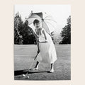 Audrey Hepburn Playing Golf, Black and White Vintage Art Poster Gallery Image 4