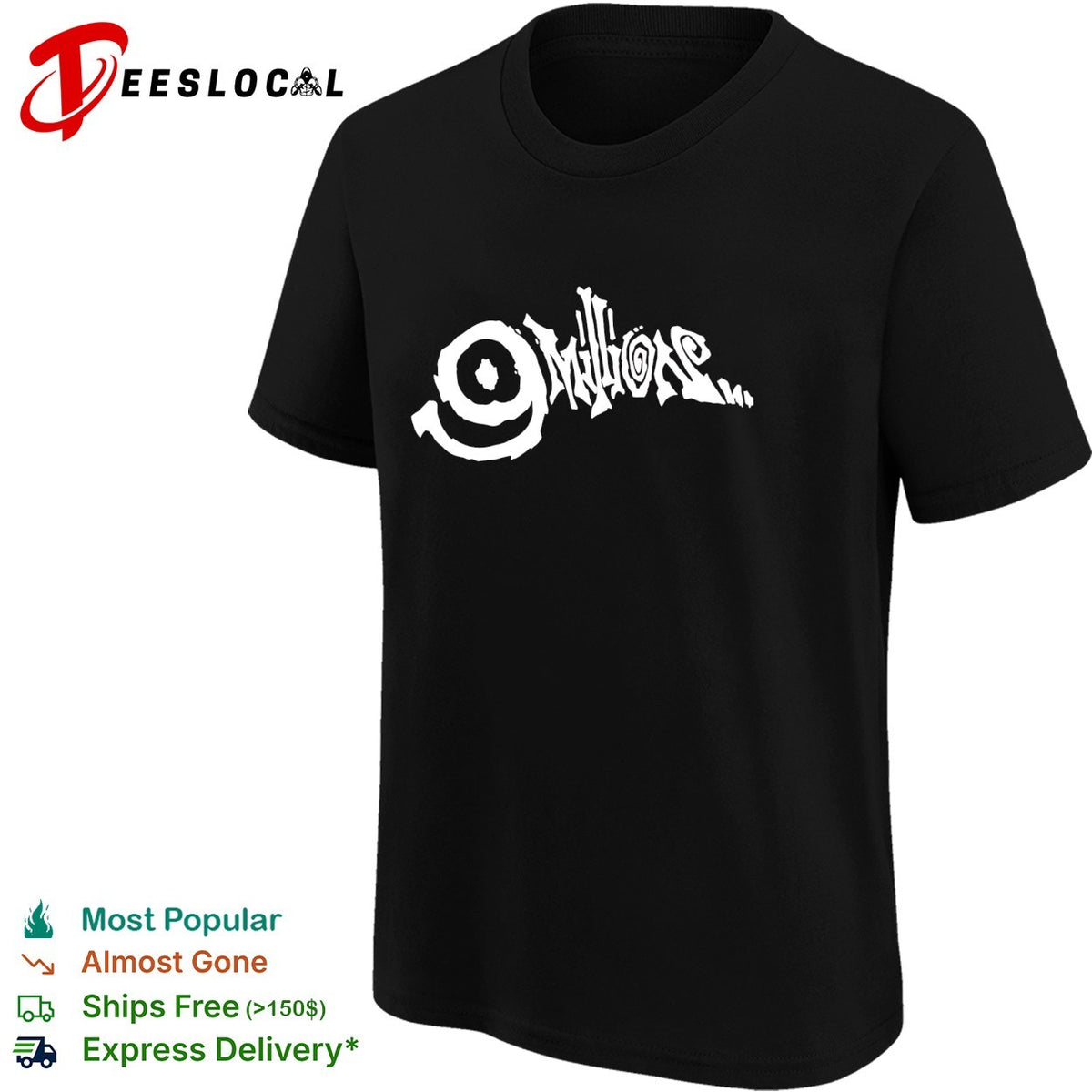 9 Millions graffiti gothic logo dark art shirt