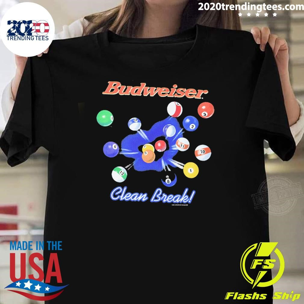 90S Budweiser Clean Break Heavy Faded Black Tee Shirt